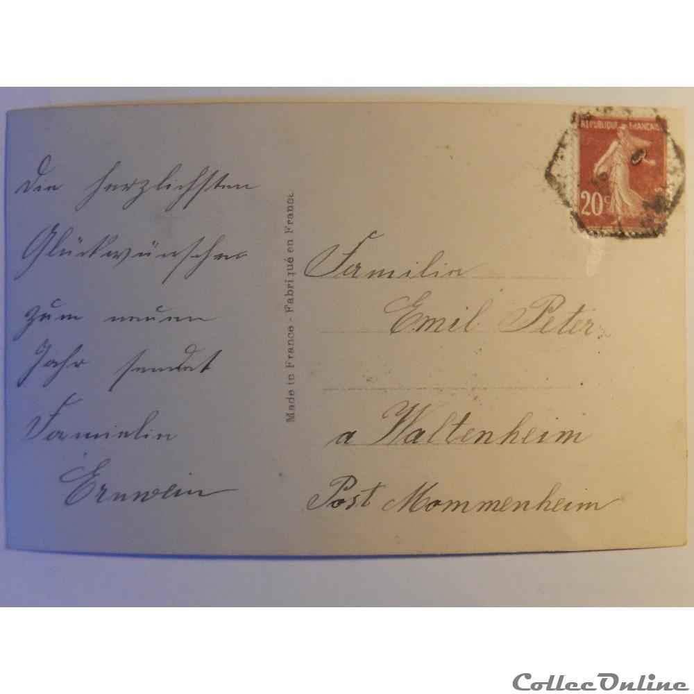 carte postale corse cpa de bonne annee fer a cheval en hiver
