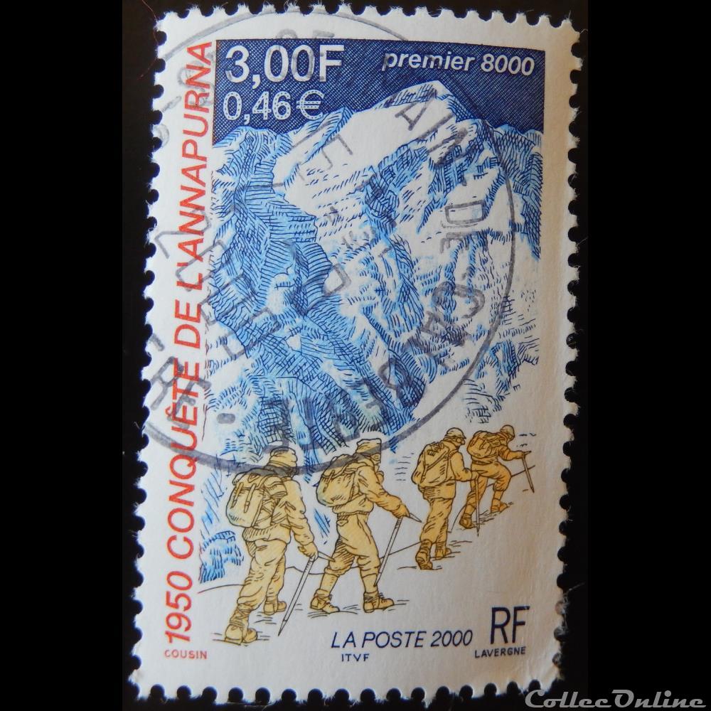 03331 Cinquantenaire de la conquête de l'Annapurna 3F - 0.46€ timbre france 03331 cinquantenaire de la conquete de annapurna 3f 0 46