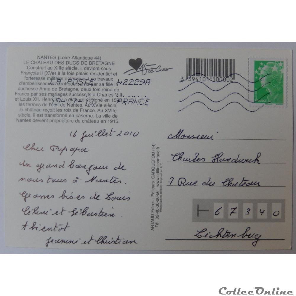carte postale france pay cp de loire atlantique nantes