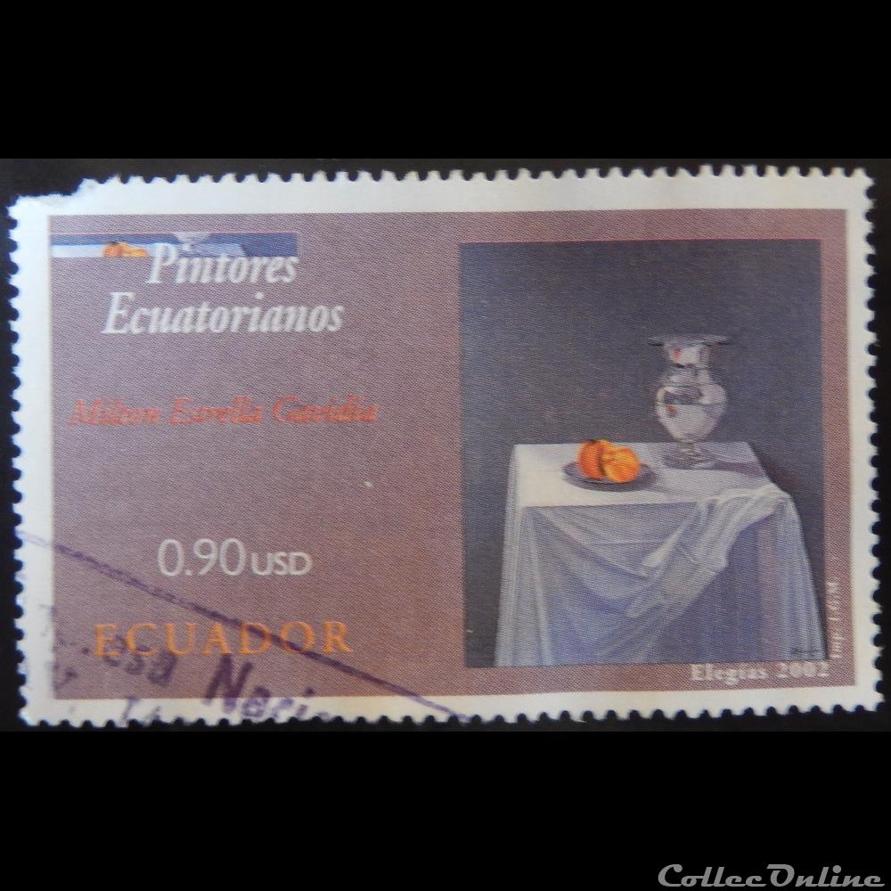 timbre amerique equateur 0 peintre equatorien 0 90 de 2002