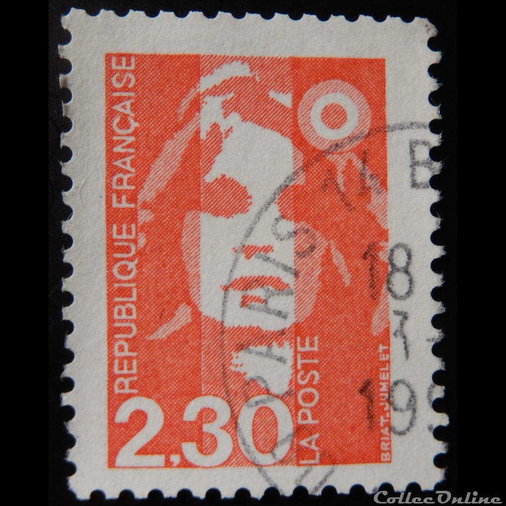 timbre france 02614 marianne de briat 2f30 rouge de 1990