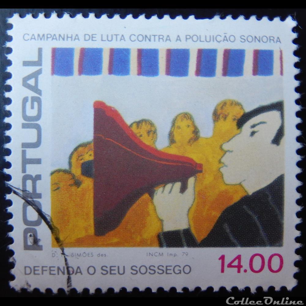 Portugal 01418 campagne contre la pollution sonore 14$00 de 1979 timbre europe portugal 01418 campagne contre la pollution sonore 14 00 de 1979