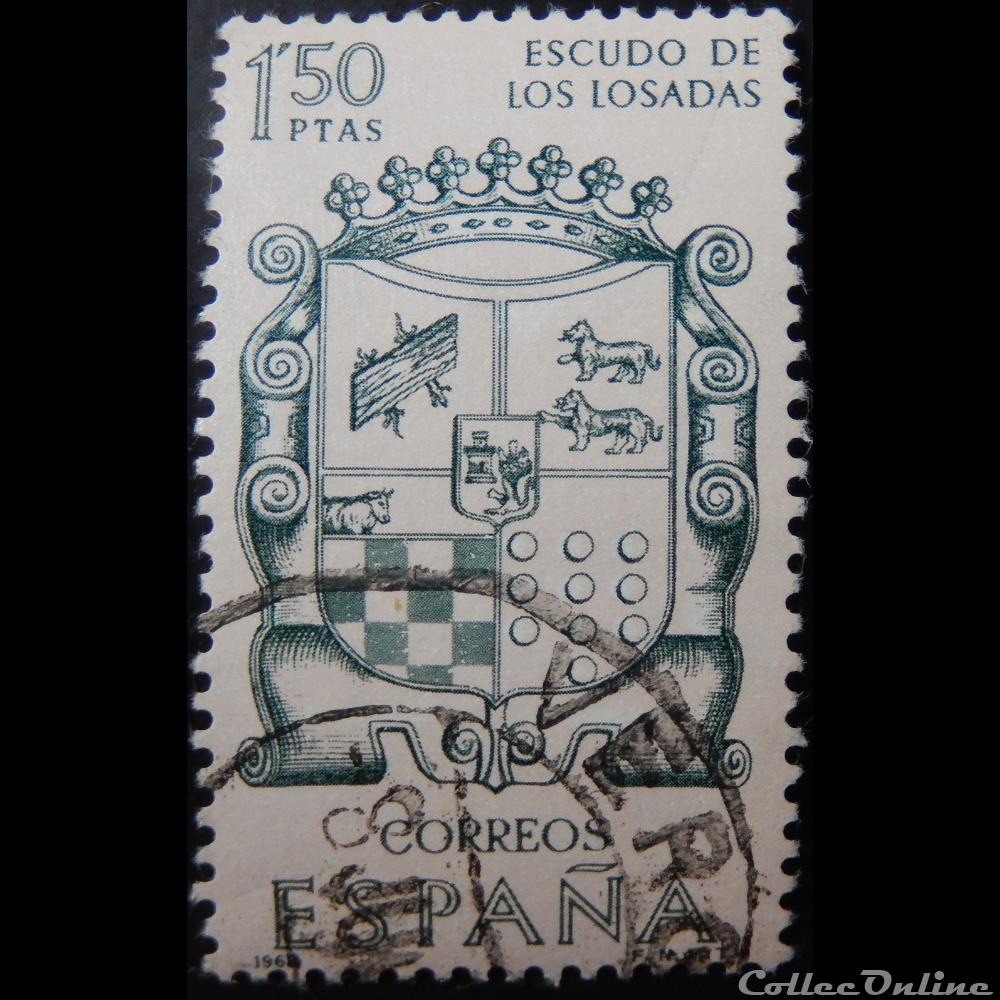 Espagne 01551 armoiries des Losadas 1.50Ptas de 1968 timbre europe espagne 01551 armoiries des losadas 1 50ptas de 1968
