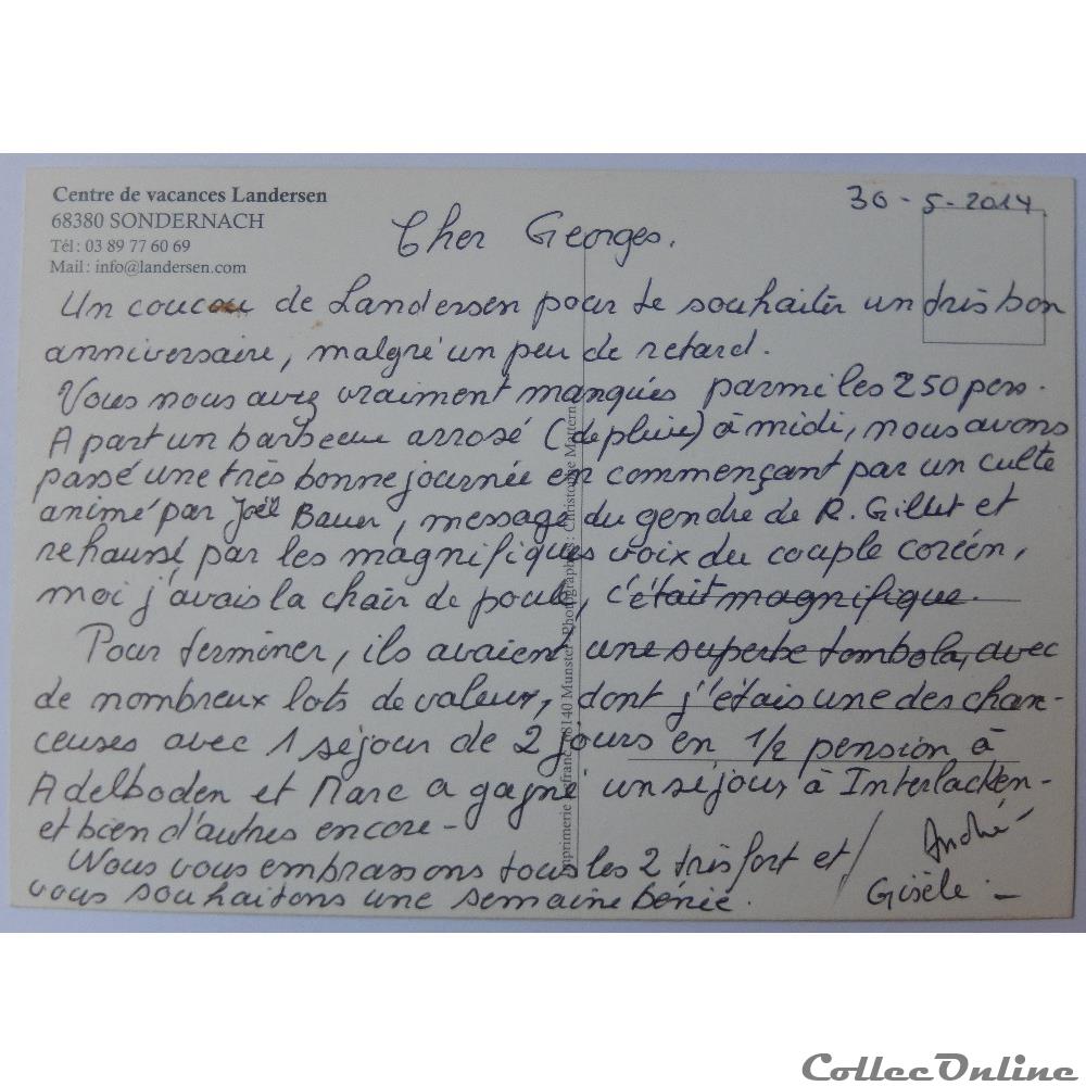 carte postale france alsace cp du haut rhin sondernach landersen