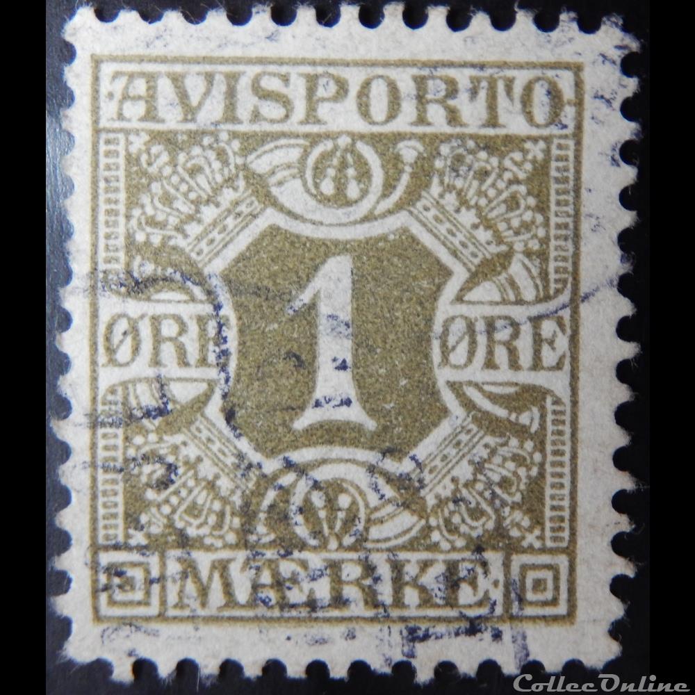 Danemark J0001 Avisporto 1ore de 1907 timbre europe danemark j0001 avisporto 1ore de 1907