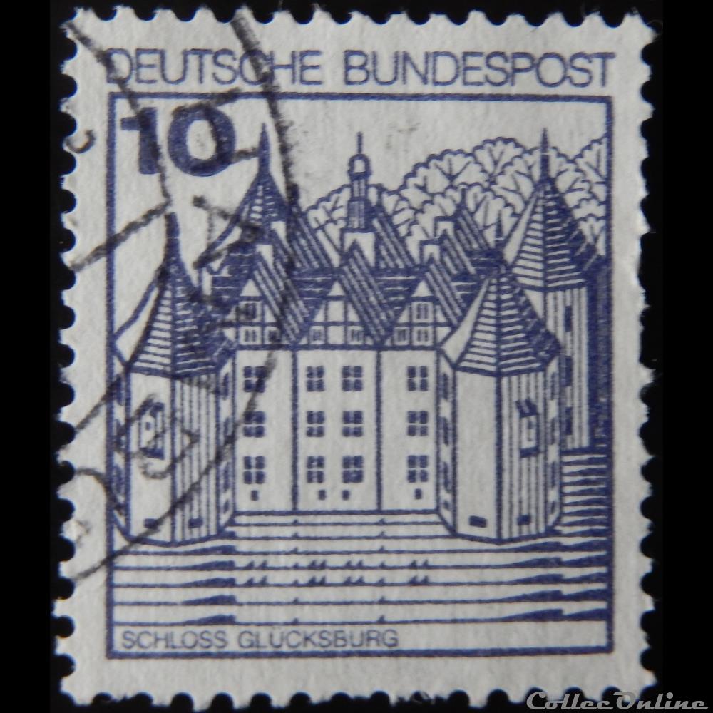 Allemagne RFA 00762 château de Glücksburg 10pf de 1977 timbre europe allemagne rfa 00762 chateau de glucksburg 10pf de 1977
