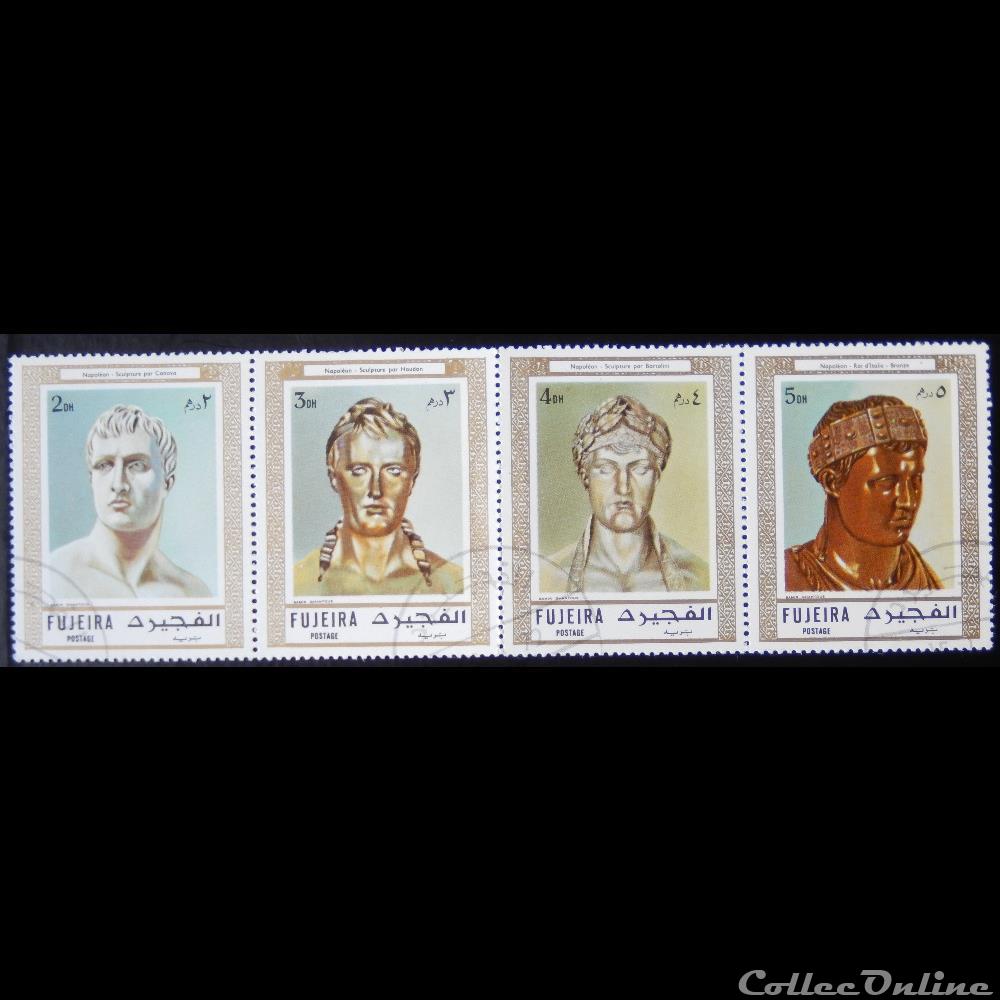 timbre asie emirat arabe uni fujeira 00138 b buste de napoleon bonaparte 2d de 1972