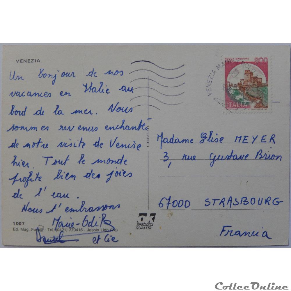 CP d'Italie, Vénétie, Venise carte postale europe alsace cp italie venetie venise