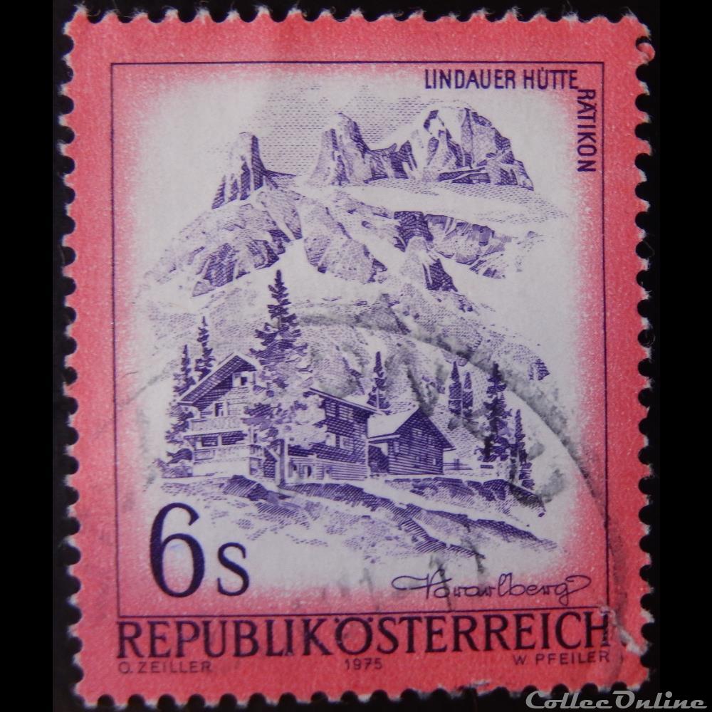 Autriche 01305 chalet Lindauer dans le Rätikon, Vorarlberg 6S de 1975 timbre europe autriche 01305 chalet lindauer dans le ratikon vorarlberg 6s de 1975