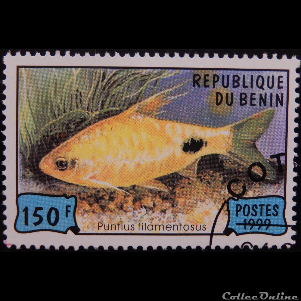 Bénin 00903 poisson barbus à filaments 150f de 1999 timbre afrique benin 00903 poisson barbus a filaments 150f de 1999