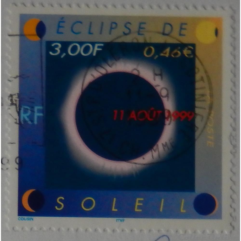 timbre france 03261 eclipse de soleil du 11 aout 1999 3f 0 46