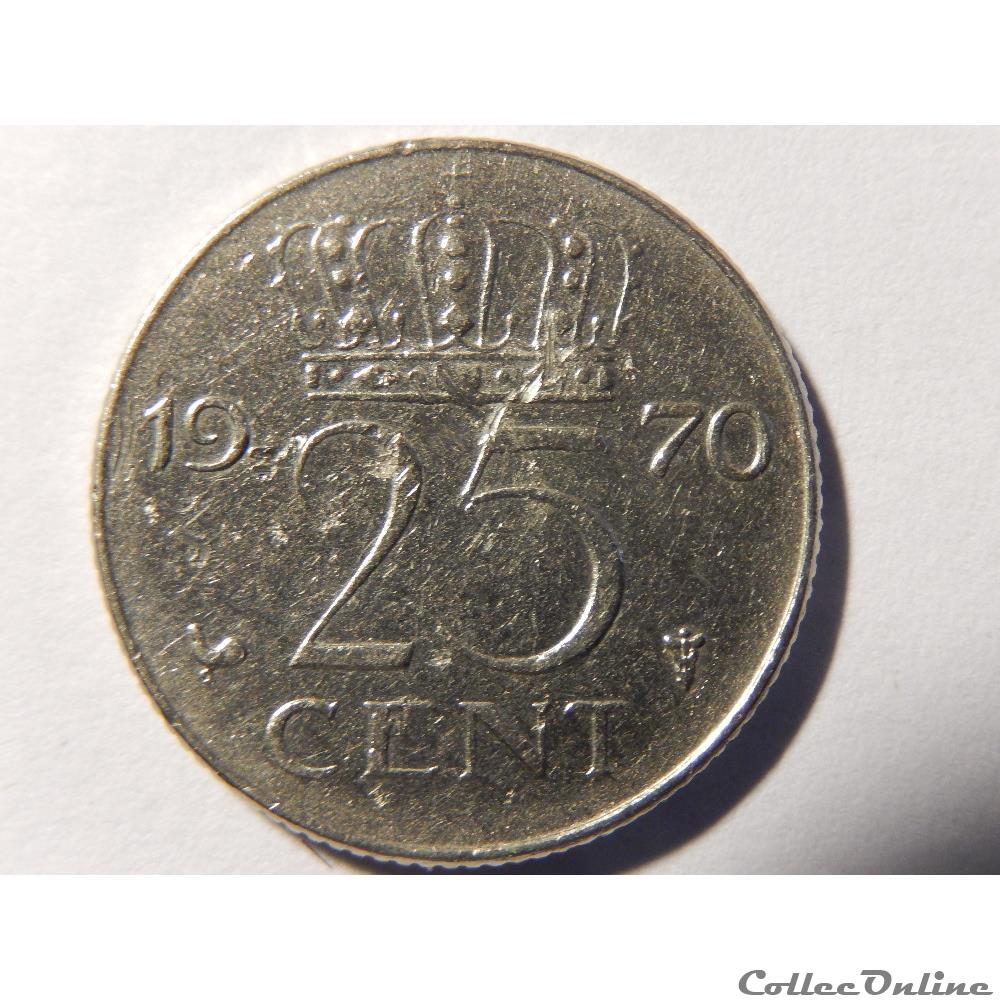 monnaie monde pays bas 25 cent de 1970