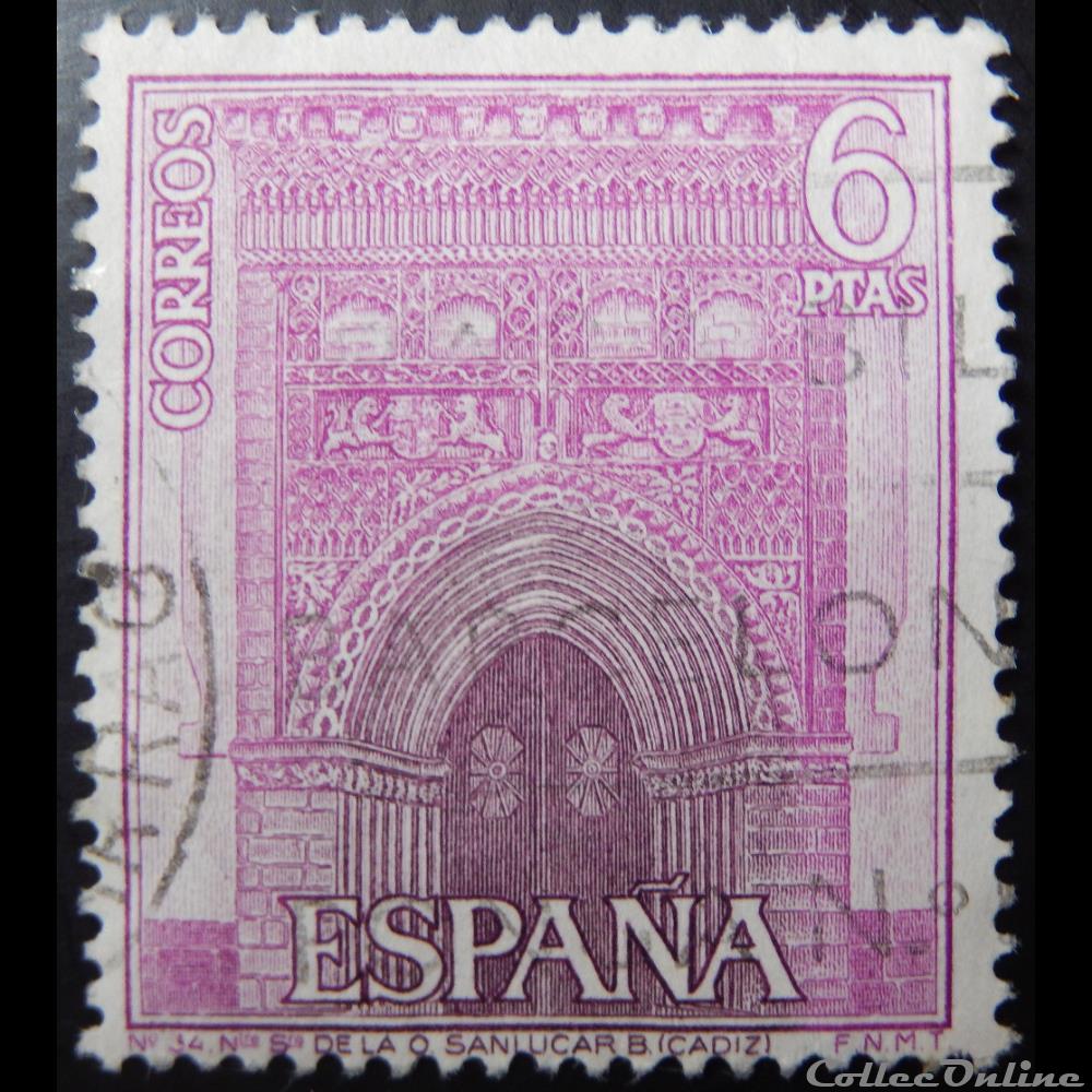 Espagne 01467 Eglise Notre-Dame de Sanlucar 6Ptas de 1967 3 timbre europe espagne 01467 eglise notre dame de sanlucar 6ptas de 1967