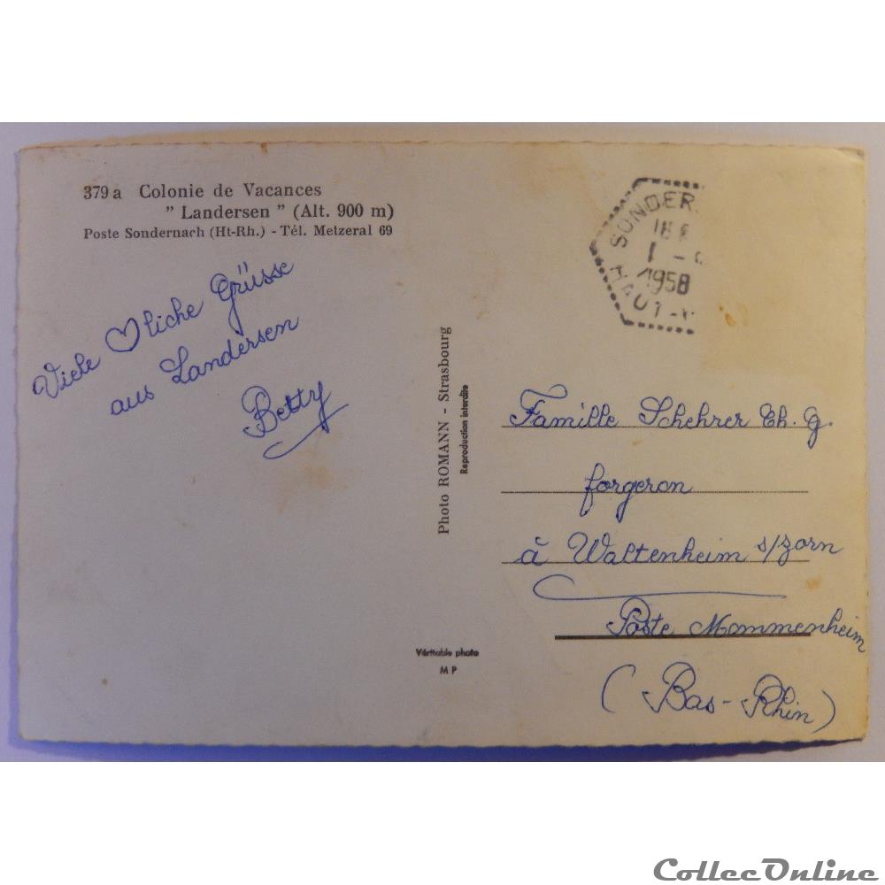 carte postale france alsace cpa de landersen haut rhin