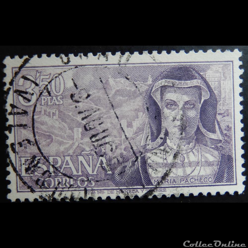 Espagne 01519 Maria Pacheco 3.50Ptas de 1968 timbre europe espagne 01519 maria pacheco 3 50ptas de 1968