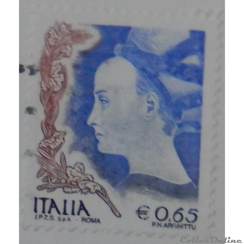 timbre europe italie 02702 femme dans art 0 65 de 2004