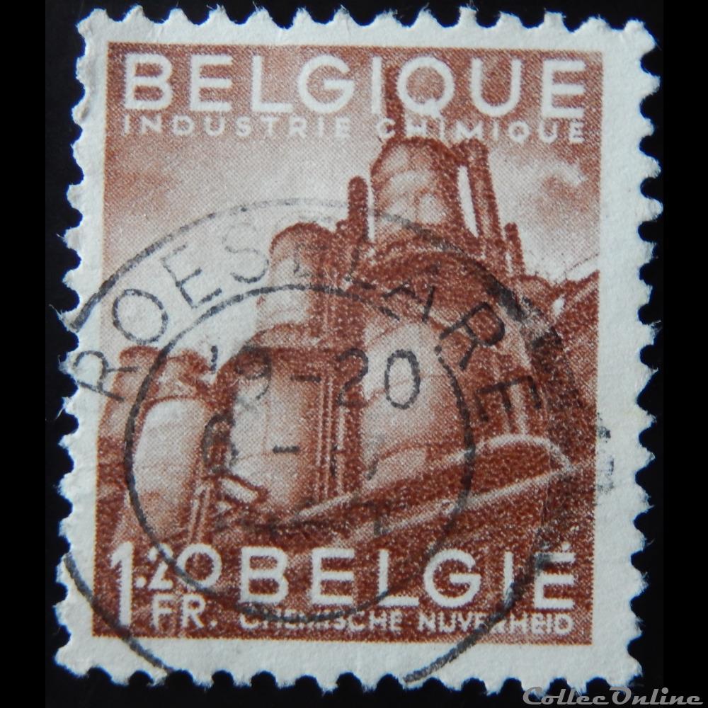 Belgique 00762 industrie chimique 1.20F de 1948 timbre europe belgique 00762 industrie chimique 1 20f de 1948