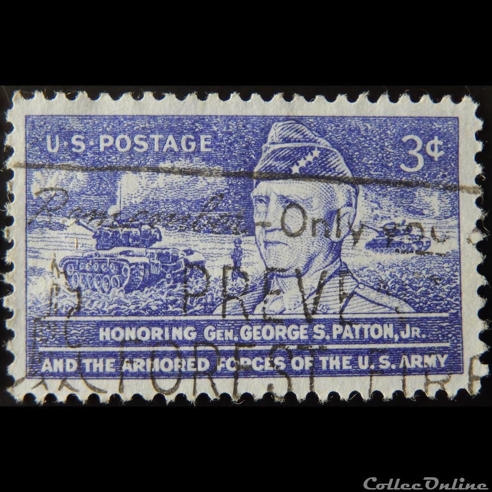 Etats Unis 00577 génaral George S. Patton 3c de 1953 timbre amerique etats unis 00577 genaral george s patton 3c de 1953