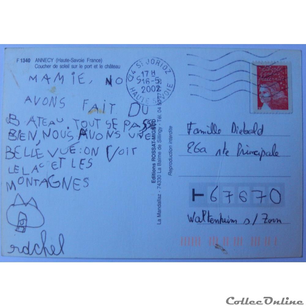 carte postale france rhone alpe cp de haute savoie annecy