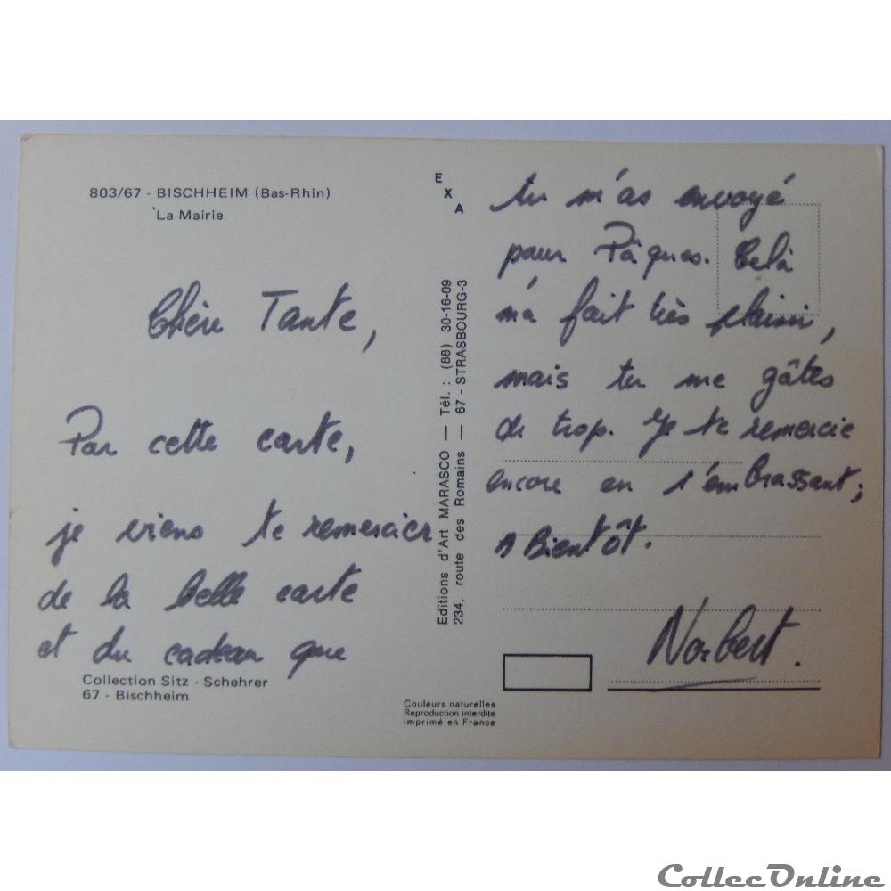 carte postale france alsace cp du bas rhin bischheim