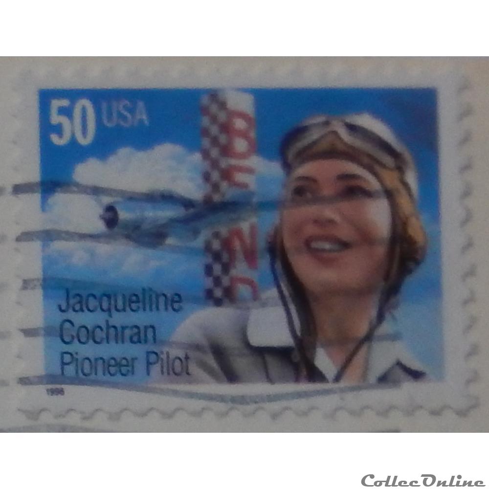 Etats Unis 02483 Jacqueline Cochran 50c de 1996 timbre amerique etats unis 02483 jacqueline cochran 50c de 1996