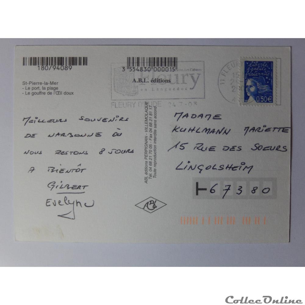 CP de l'Aude, Saint Pierre la Mer, Fleury d'Aude carte postale france midi pyrenee cp de aude saint pierre la mer fleury aude