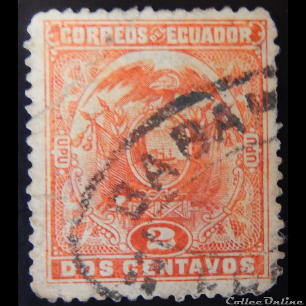 timbre amerique equateur 00110 armoiries 2c de 1897