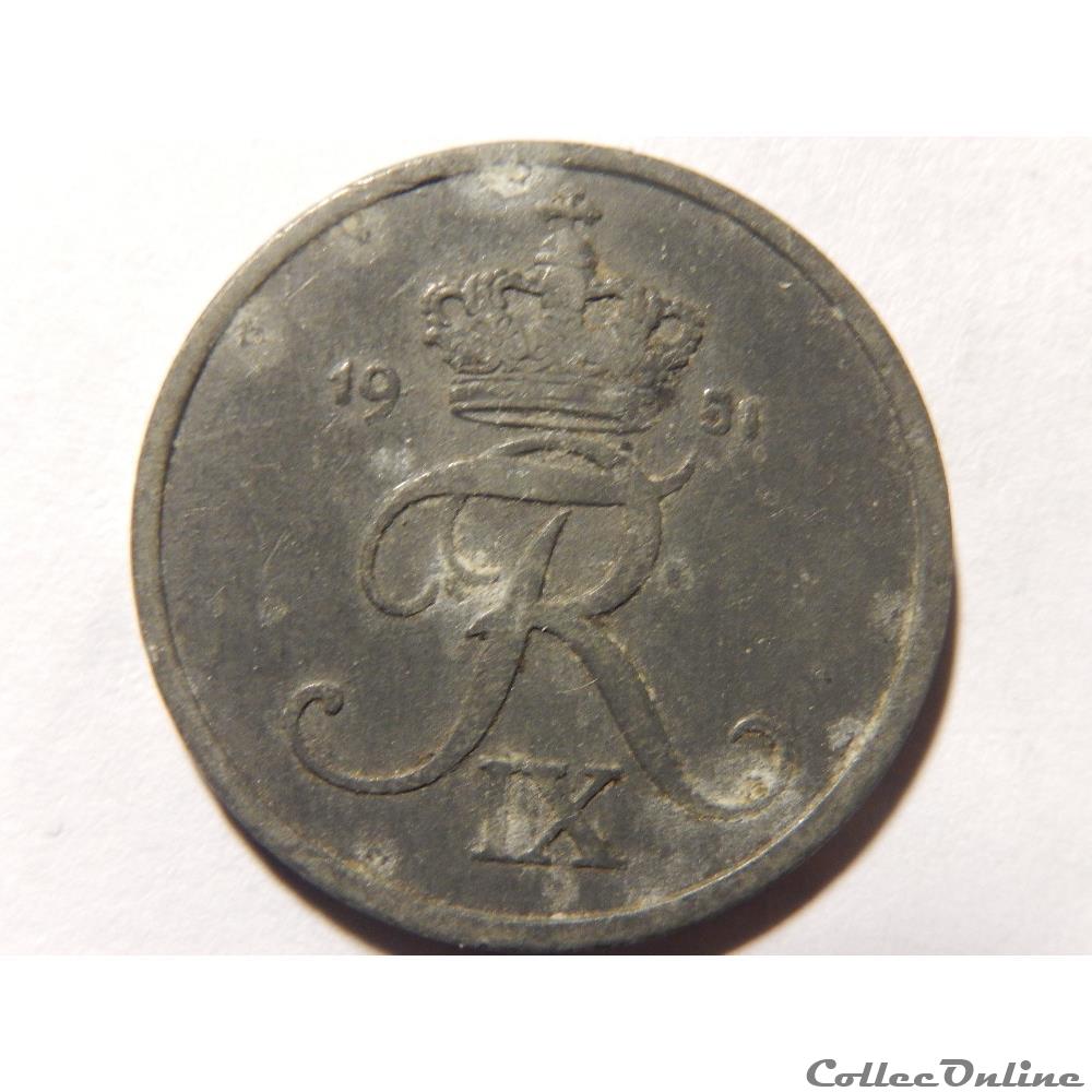 Danemark, 2 ore de 1951 2 monnaie monde danemark 2 ore de 1951
