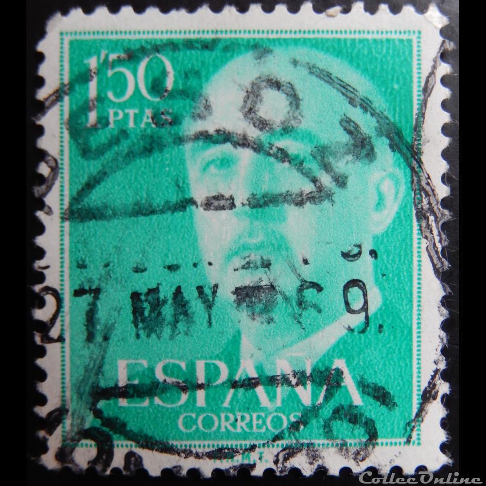 Espagne 00864B général Francisco Franco 1.50Ptas de 1956 2 timbre europe espagne 00864b general francisco franco 1 50ptas de 1956