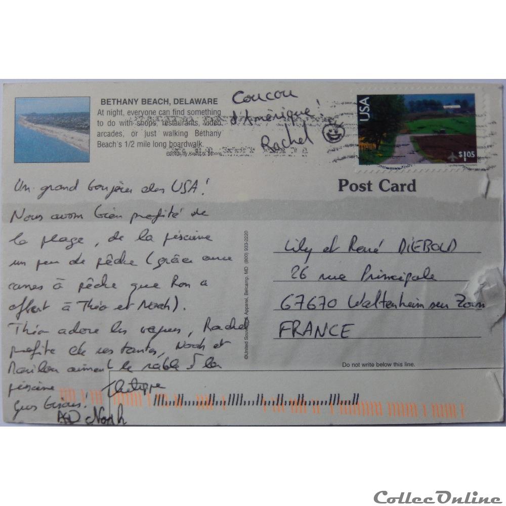 carte postale amerique rhone alpe cp des etats unis delaware bethany beach
