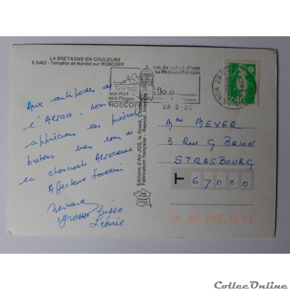 carte postale france bretagne cp du finistere roscoff