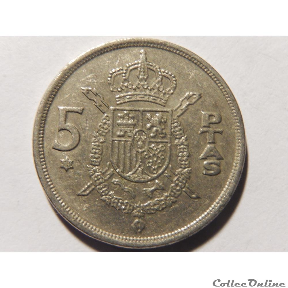 monnaie monde espagne 5 pesetas de 1975
