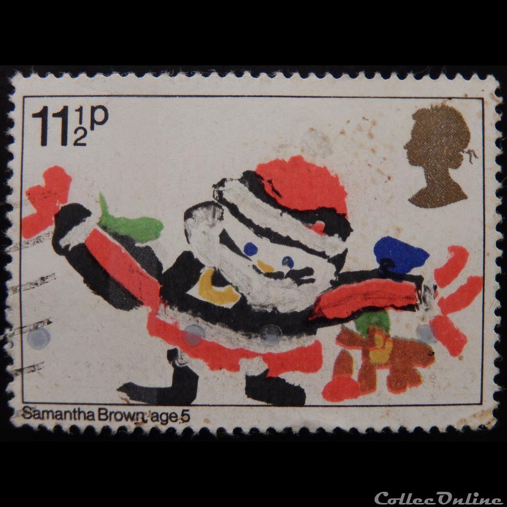 Royaume-Uni 01011 noël dessin d'enfant 11 1/2p de 1981 timbre europe royaume uni 01011 noel dessin enfant 11 1 2p de 1981