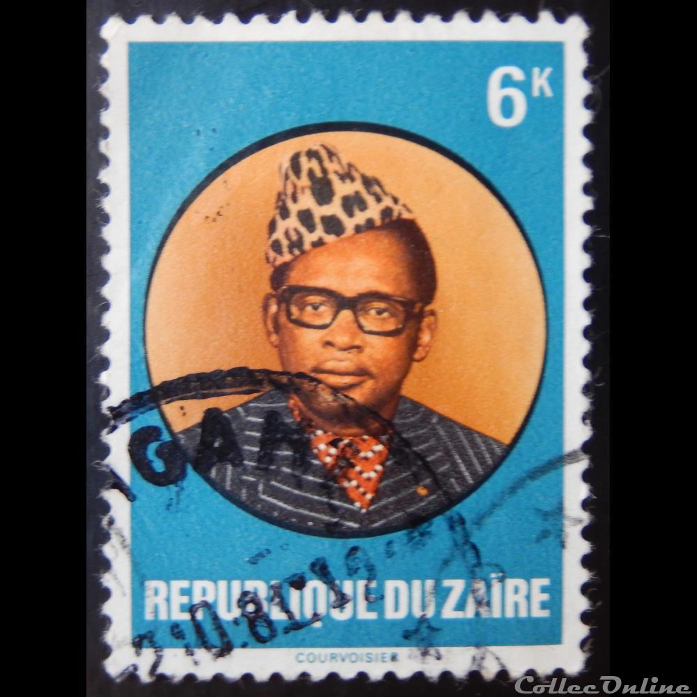 timbre afrique republique democratique du congo zaire 00936 president mobutu 6k de 1978