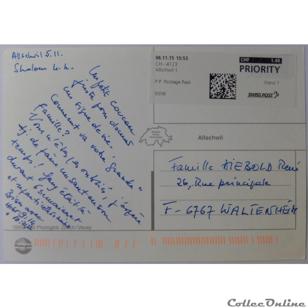 CP de Suisse, Bâle, Allschwil carte postale europe lorraine cp de suisse bale allschwil