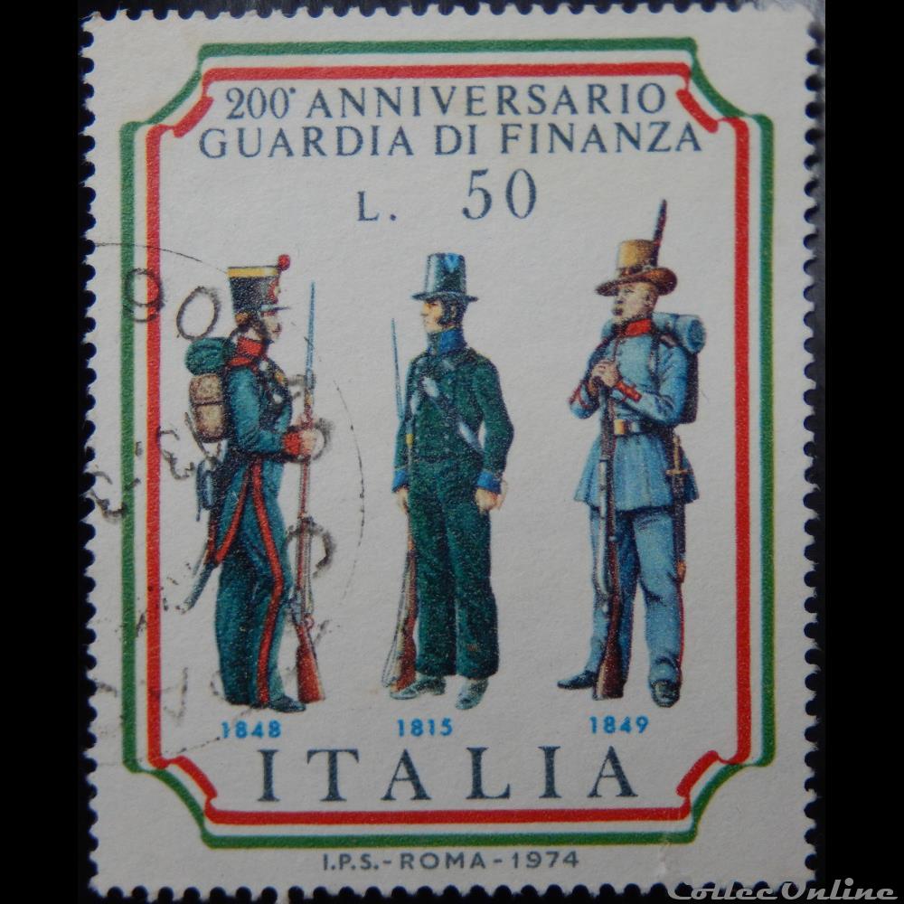 Italie 01185 garde des finances 50 lires de 1974 timbre europe italie 01185 garde des finances 50 lires de 1974