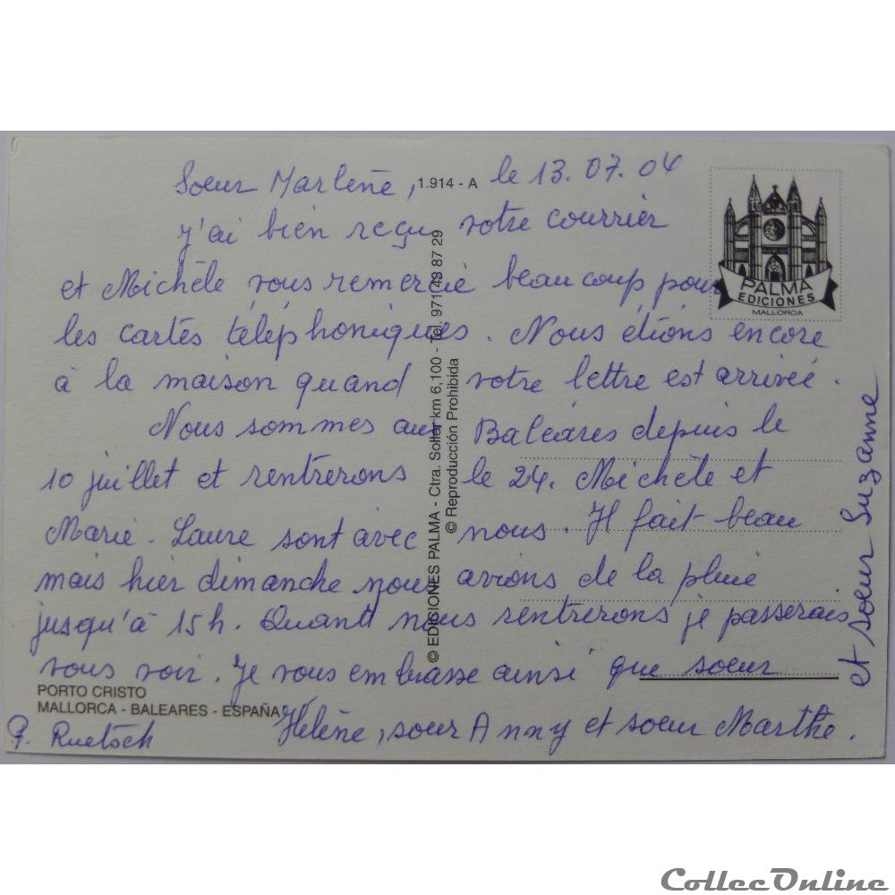 CP d'Espagne, îles Baléares, Porto Cristo carte postale europe provence cote d azur cp espagne iles baleares porto cristo