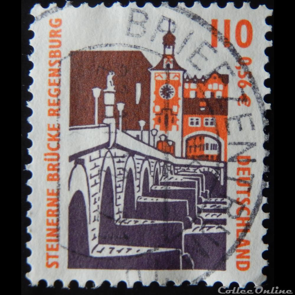 Allemagne RFA 01973 pont de pierre à Ratisbonne 110pf, 0.56€ de 2000 timbre europe allemagne rfa 01973 pont de pierre a ratisbonne 110pf 0 56 de 2000