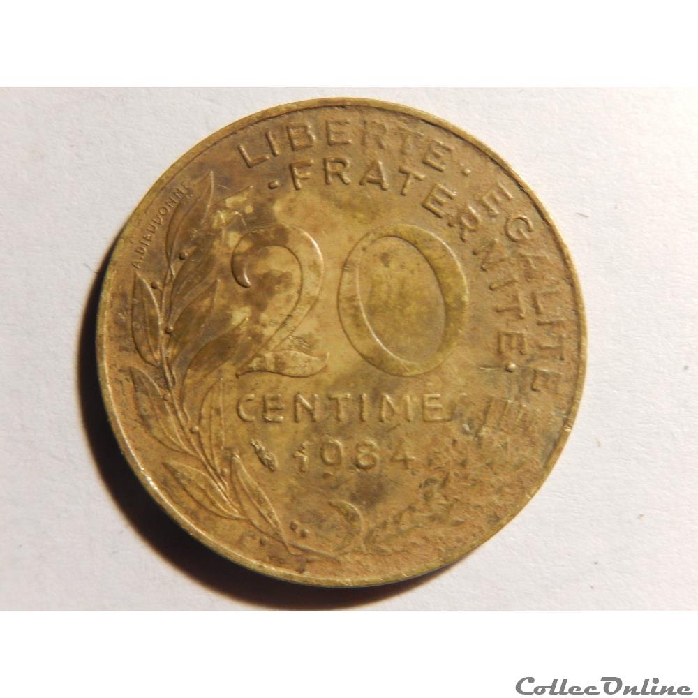 monnaie france moderne 20 centimes marianne 1984