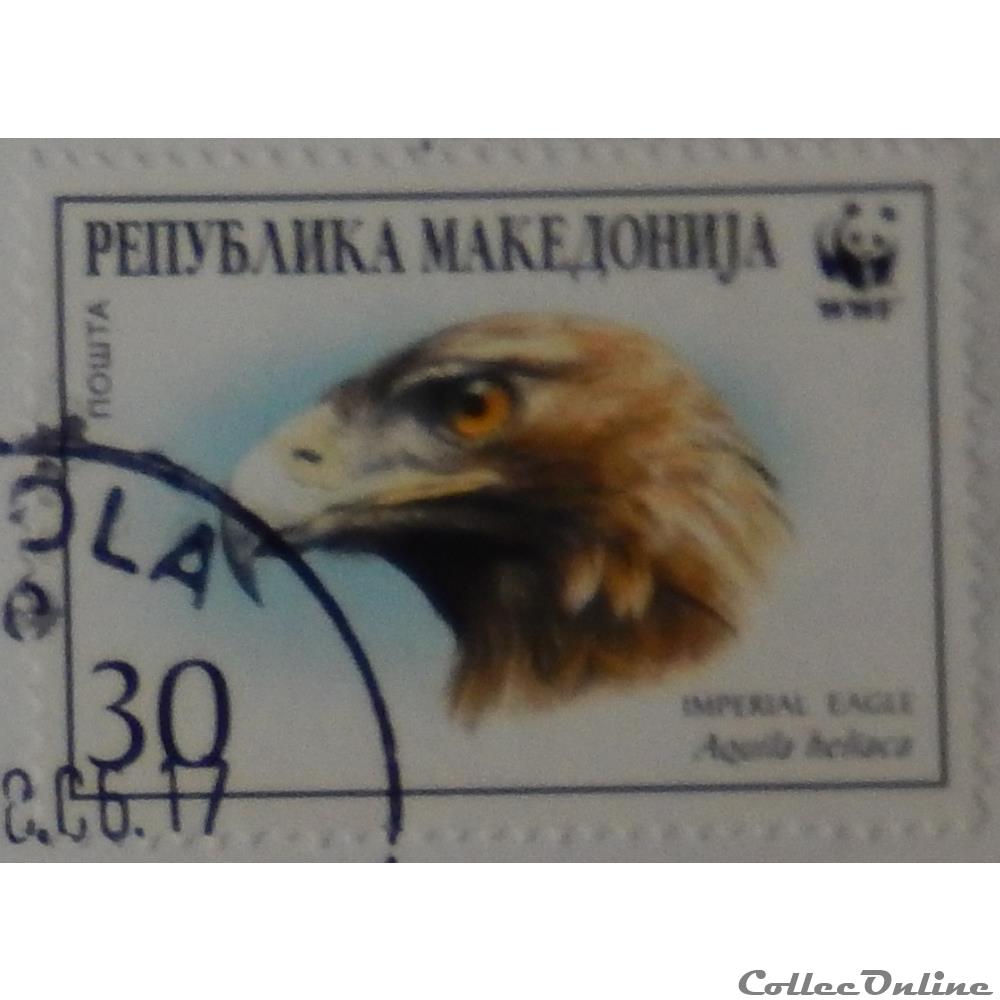 timbre europe macedoine 00218 aigle imperial 30aeh de 2001