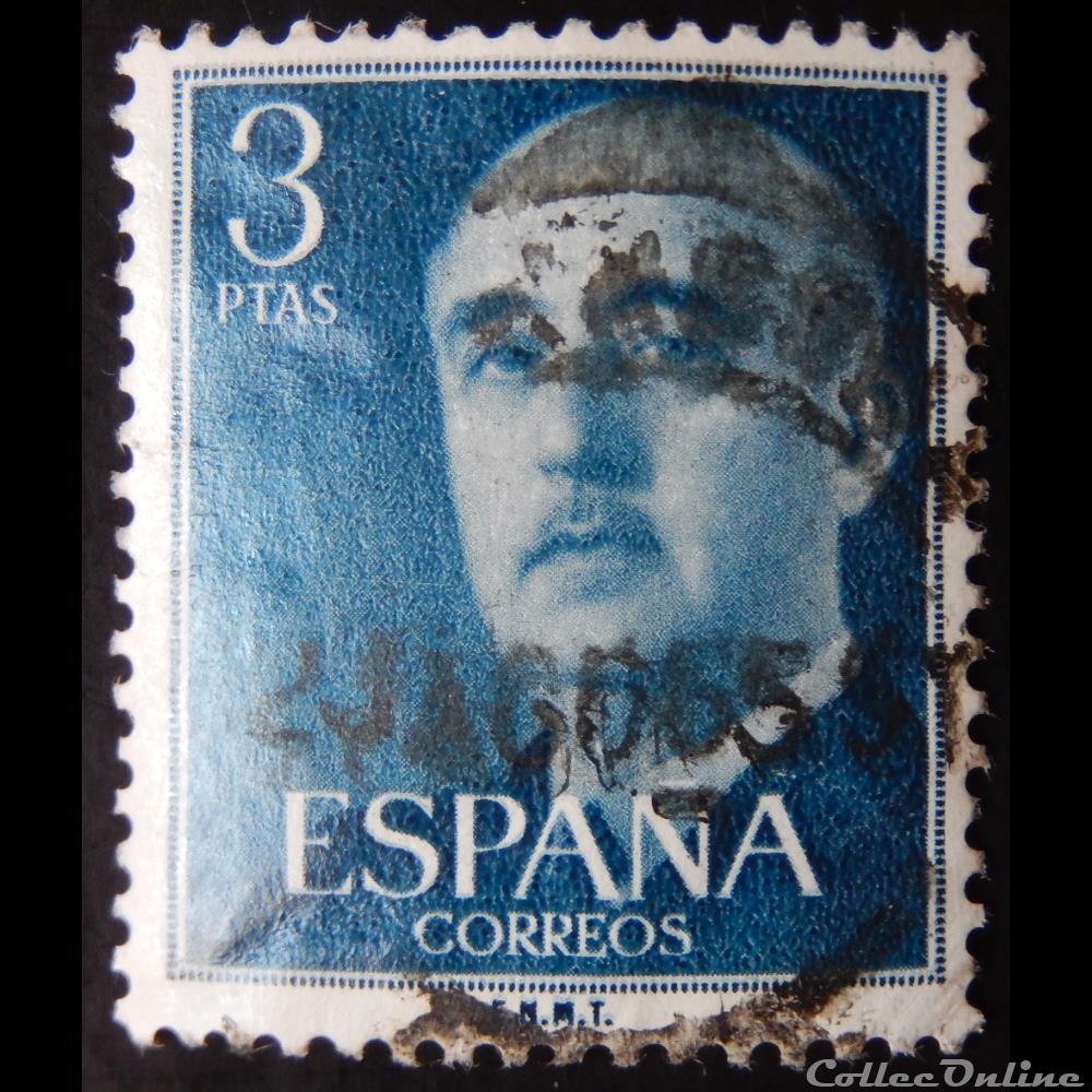 Espagne 00866 général Francisco Franco 3Ptas de 1955 4 timbre europe espagne 00866 general francisco franco 3ptas de 1955