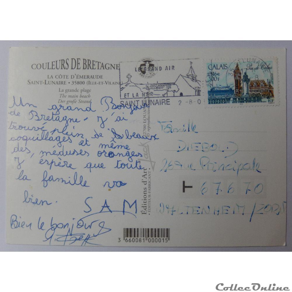 CP de l'Ille-et-Vilaine, Saint-Lunaire carte postale france bretagne cp de ille et vilaine saint lunaire