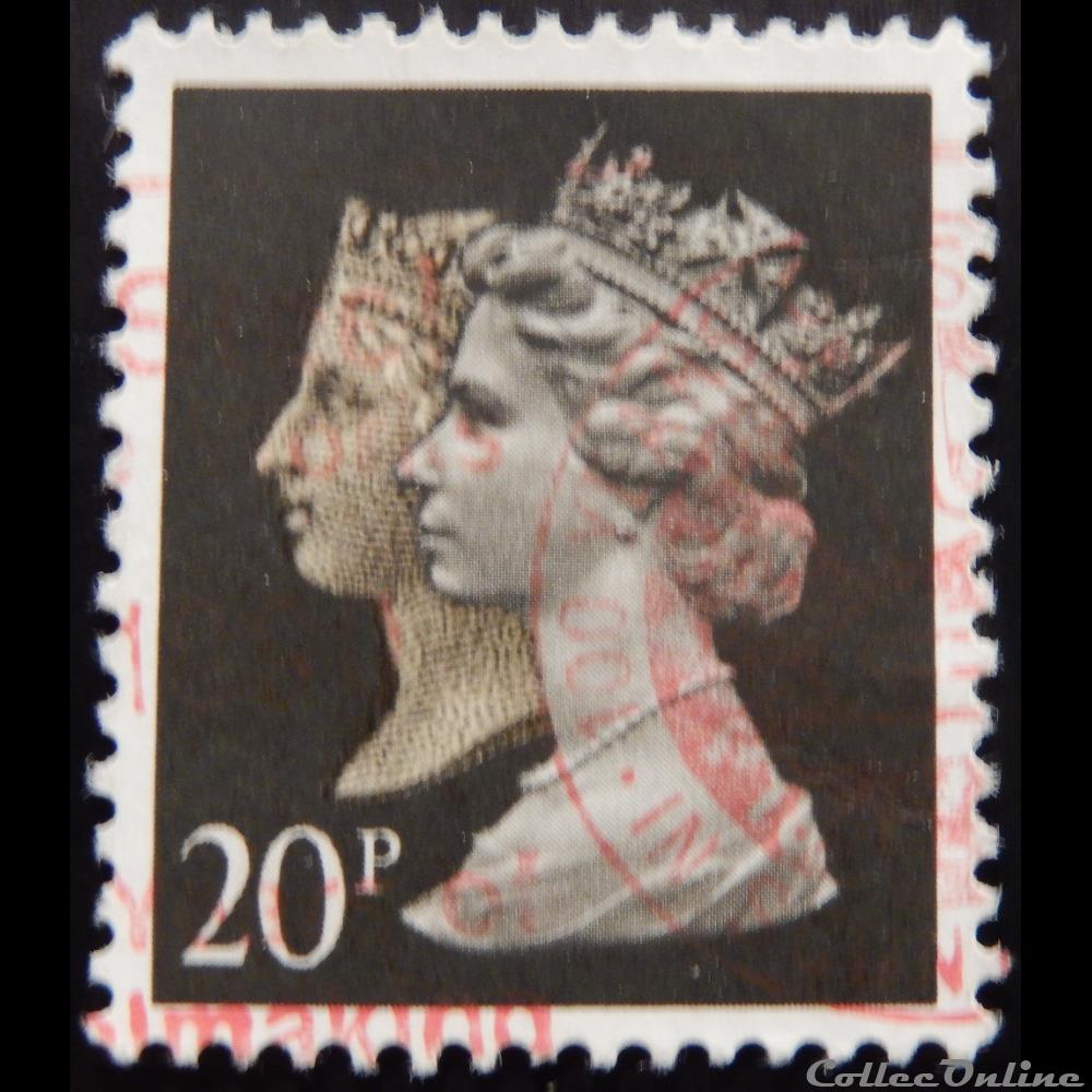 timbre europe royaume uni 01435 reines victoria et elisabeth ii 20p de 1990