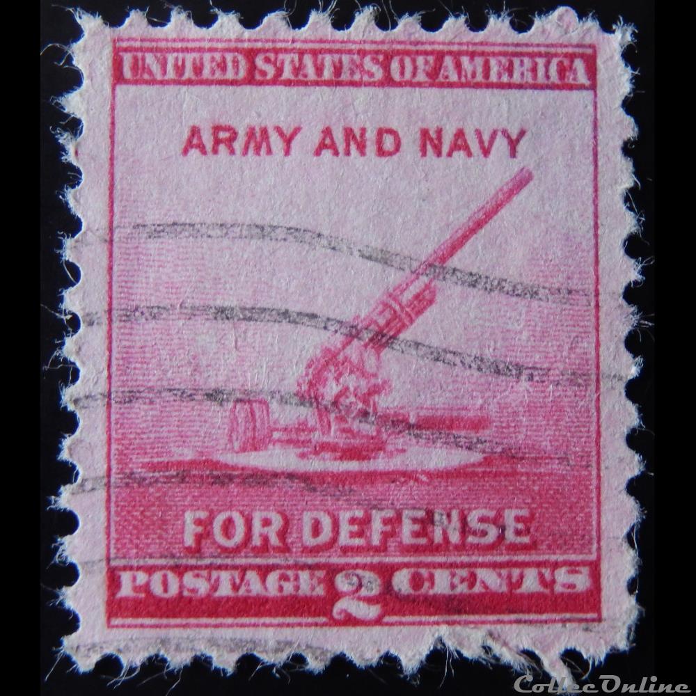 Etats Unis 00452 canon anti-aérien 2c de 1940 timbre amerique etats unis 00452 canon anti aerien 2c de 1940