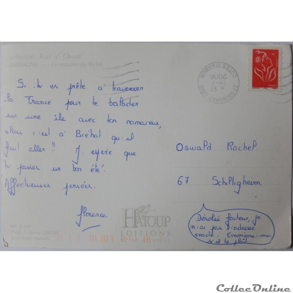 carte postale france bretagne cp du finistere ile de brehat