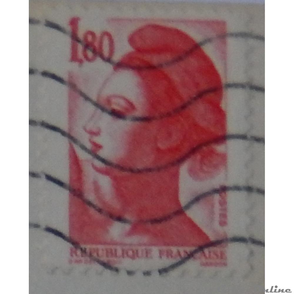timbre france 02220 republique type liberte 1f80 rouge de 1982