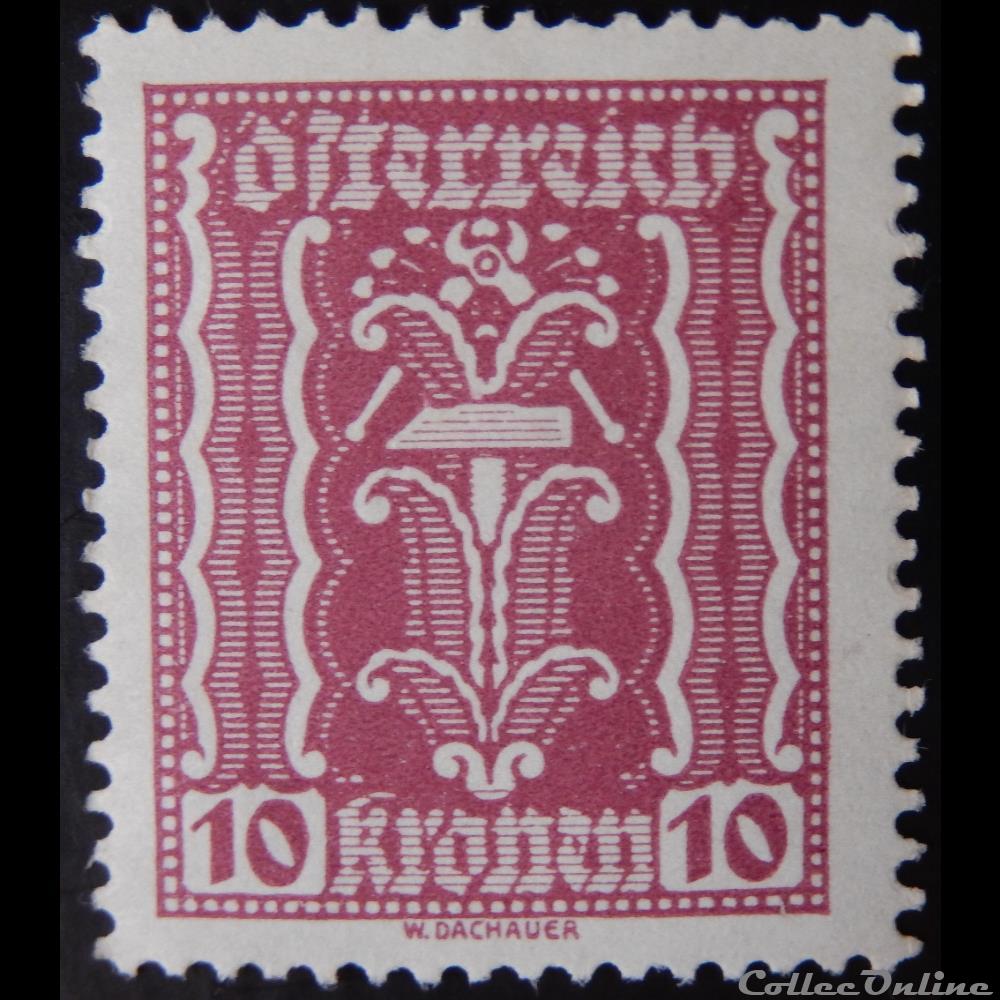 Autriche 00260 symbolisme : marteau et pince 10kr de 1922 timbre europe autriche 00260 symbolisme marteau et pince 10kr de 1922