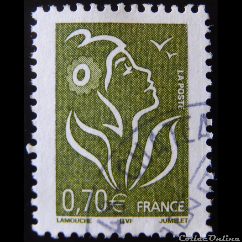 timbre france 03736 la marianne de lamouche vert fonce 0 70
