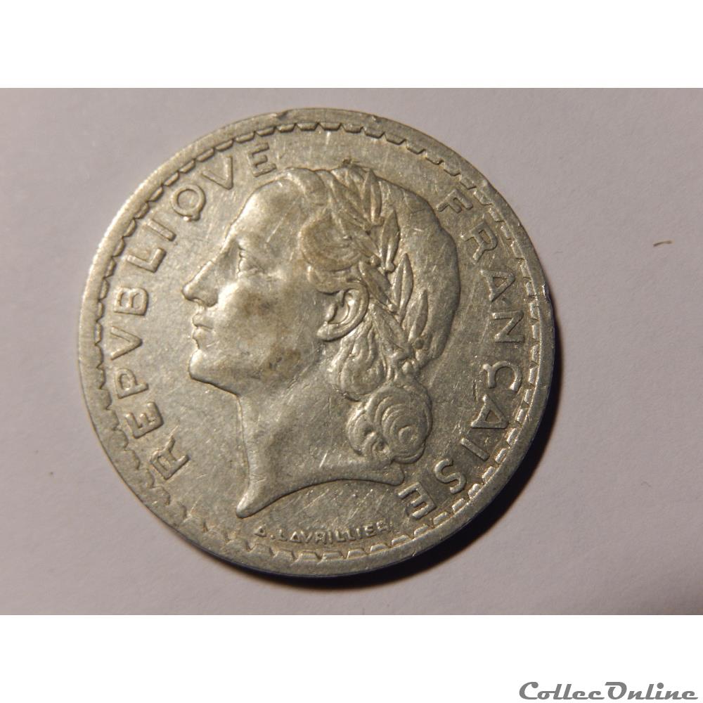 monnaie france moderne 5 francs lavrillier alu 1945