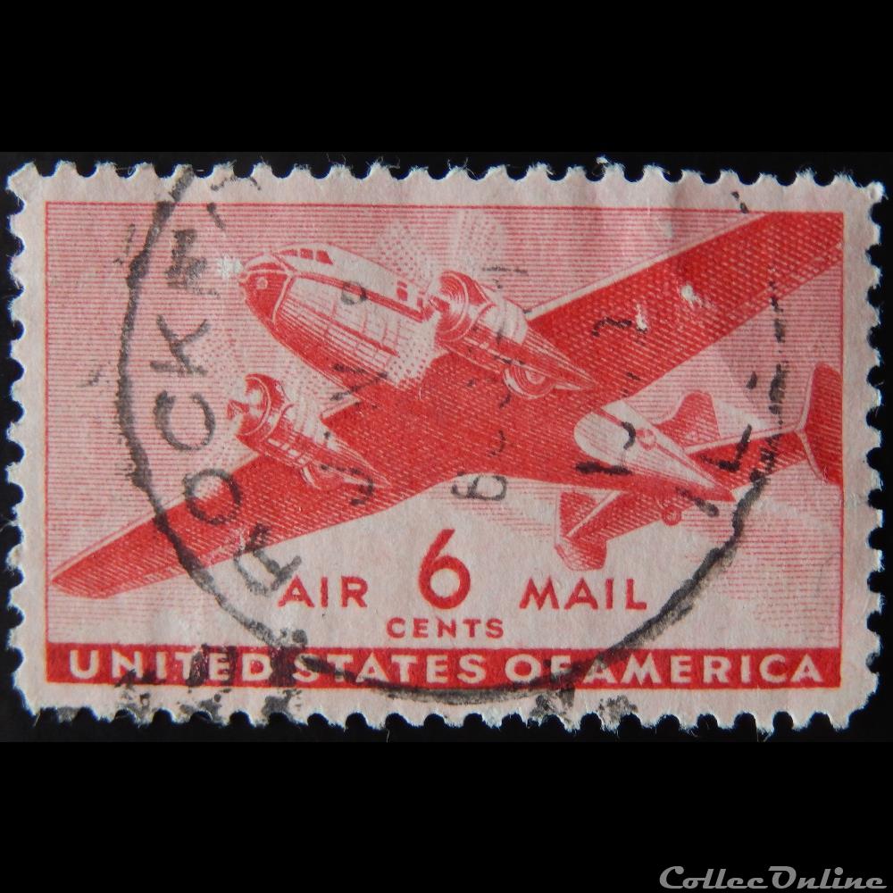 Etats Unis PA0026 avion bi-motorisé 6c de 1941 timbre amerique etats unis pa0026 avion bi motorise 6c de 1941
